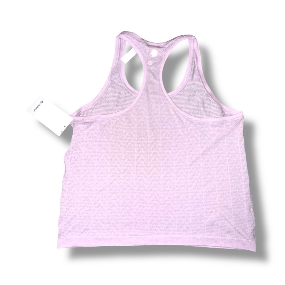 NWT LULULEMON Swiftly Pointelle Racerback Tank *Waist Herringbone Dot Pink 14 - Picture 7 of 11